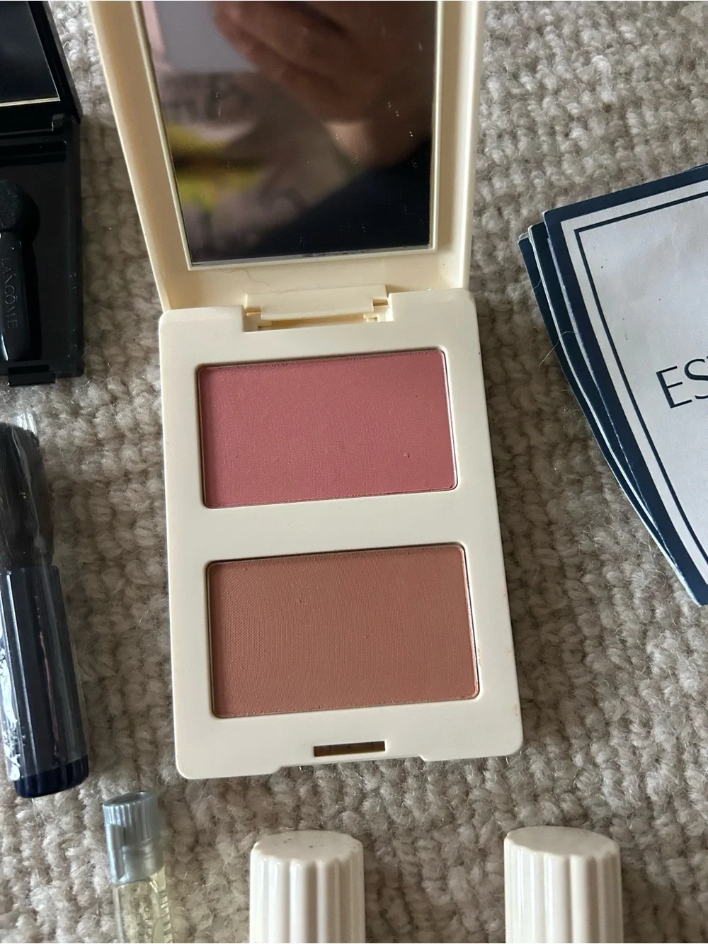 Vintage Estee Lauder Pink Blush & Cheek Duo - Travel Makeup Set